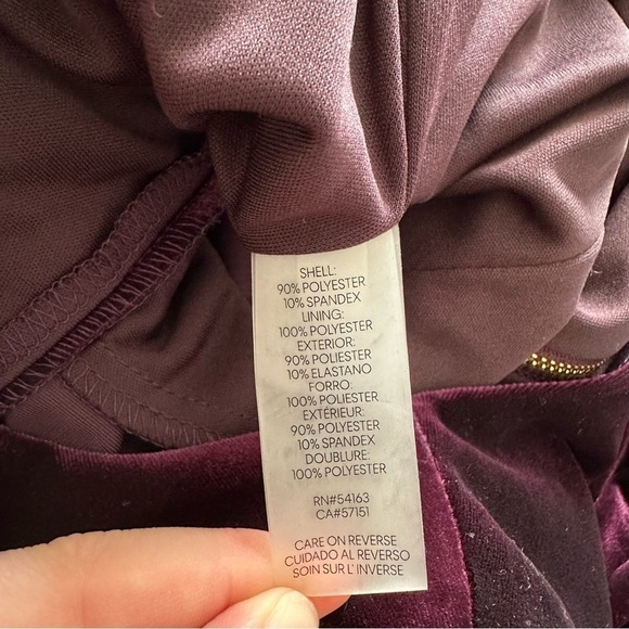 NWOT Calvin Klein Velvet Jumpsuit Plum Size 16 - Picture 13 of 15
